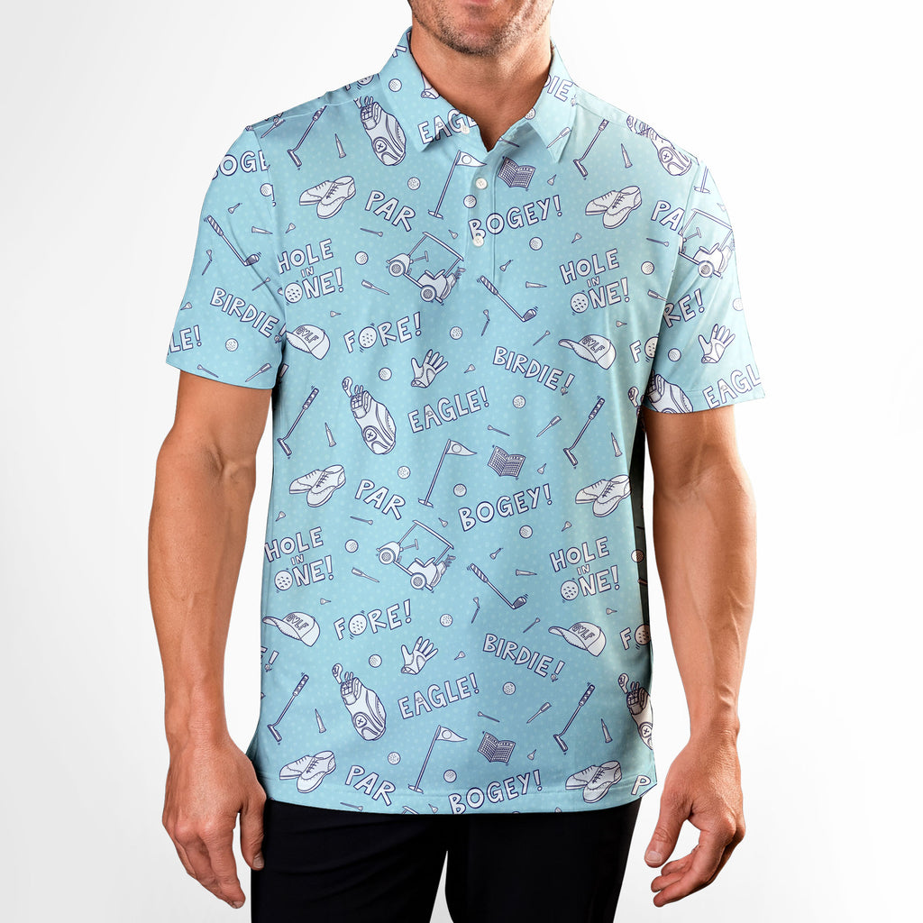 Birdie Tag - Golf Polo Shirt-Polo Shirt For Men-Gerbera Prints