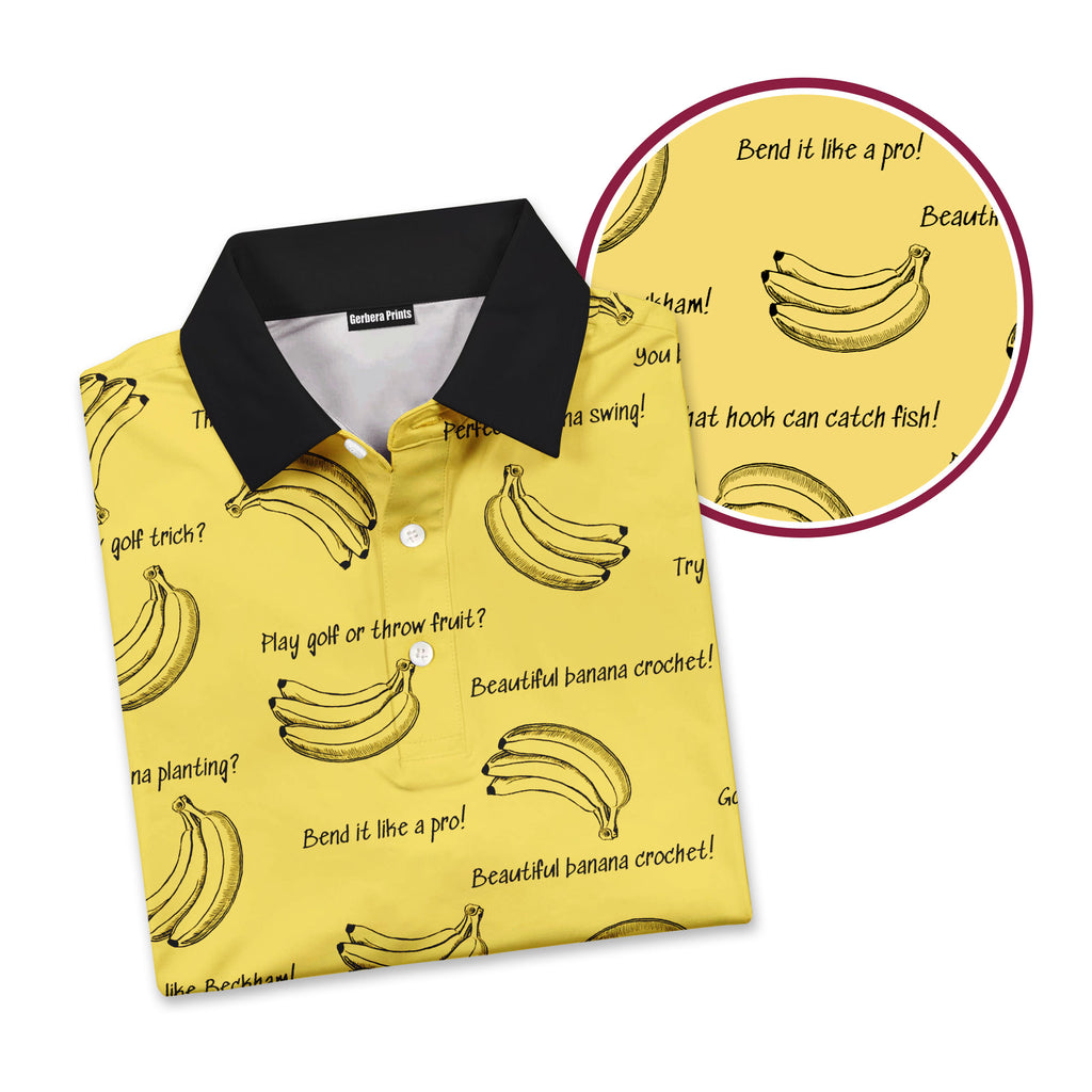 Banana Hook - Golf Polo Shirt-Polo Shirt For Men-Gerbera Prints