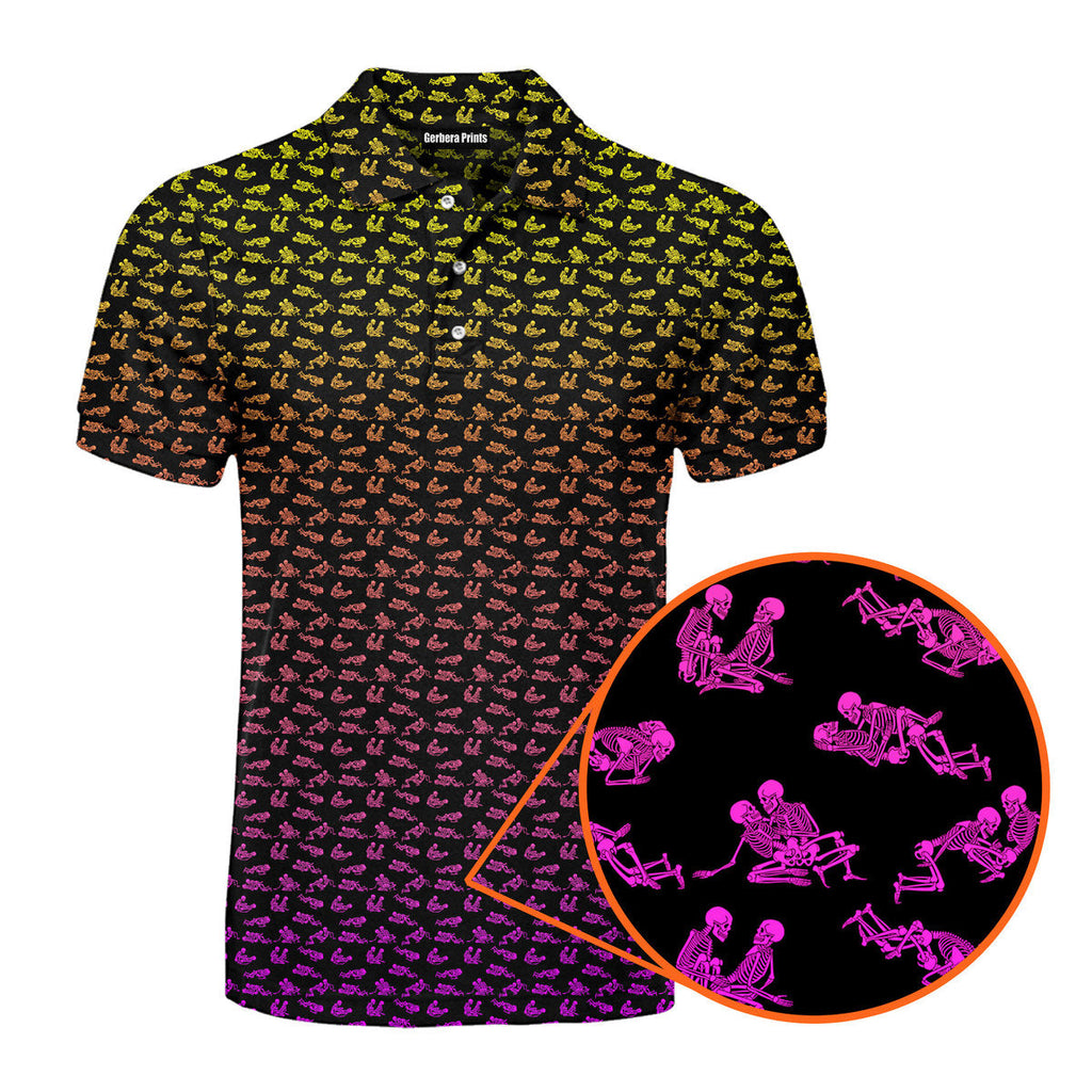 Skeleton Endless Love - Funny Golf Polo Shirt-Polo Shirt For Men-Gerbera Prints