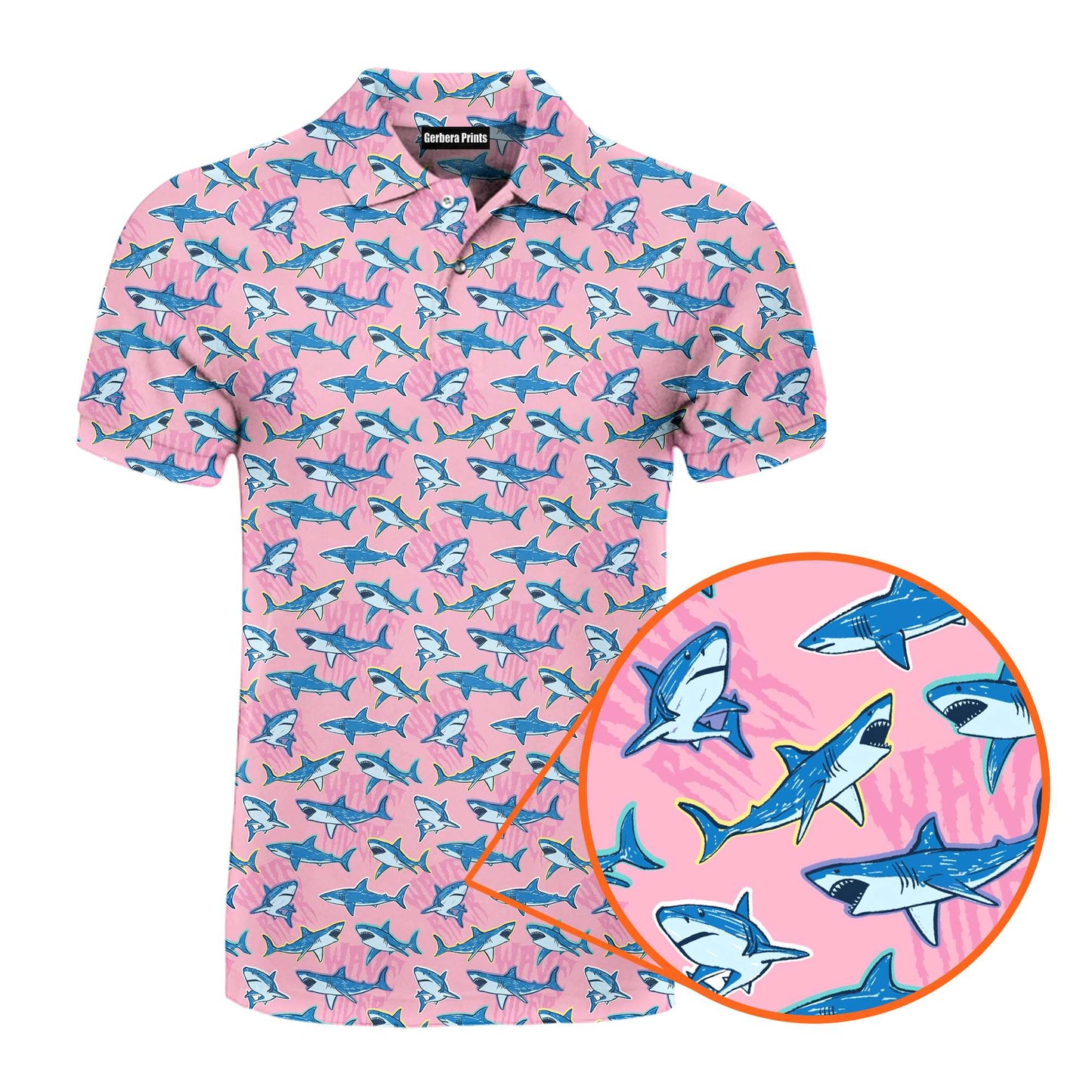The Pink Sharks Polo Shirt For Men