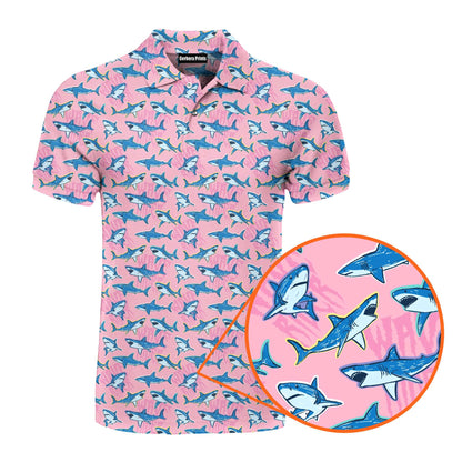 The Pink Sharks Polo Shirt For Men
