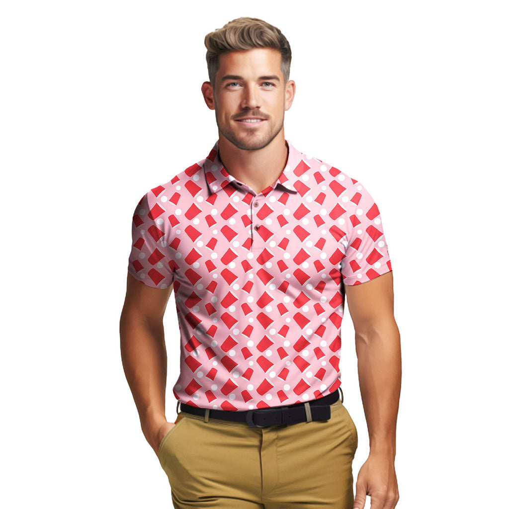 Drinkers Cup Red Solo Cup - Golf Polo Shirt-Polo Shirt For Men-Gerbera Prints
