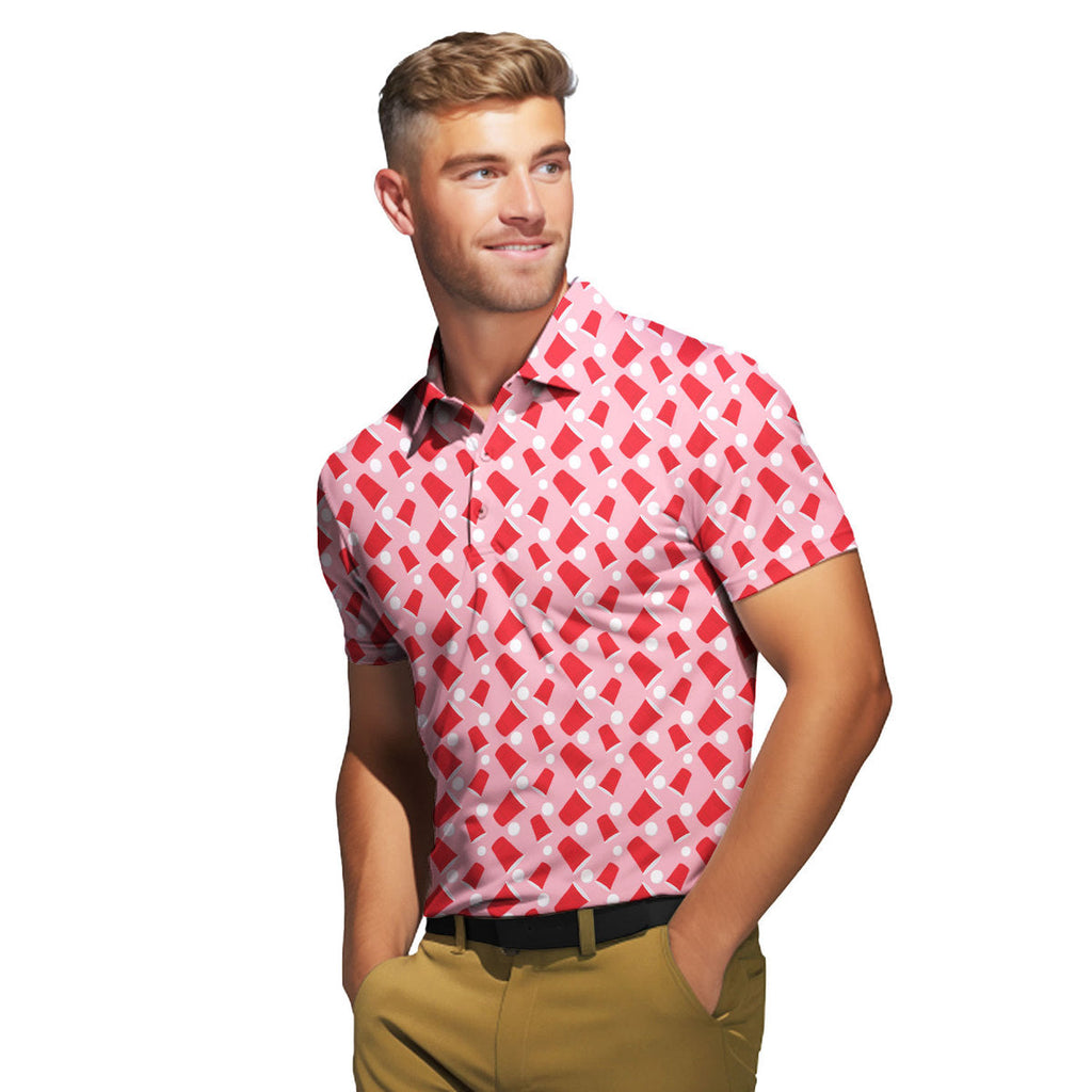 Drinkers Cup Red Solo Cup - Golf Polo Shirt-Polo Shirt For Men-Gerbera Prints