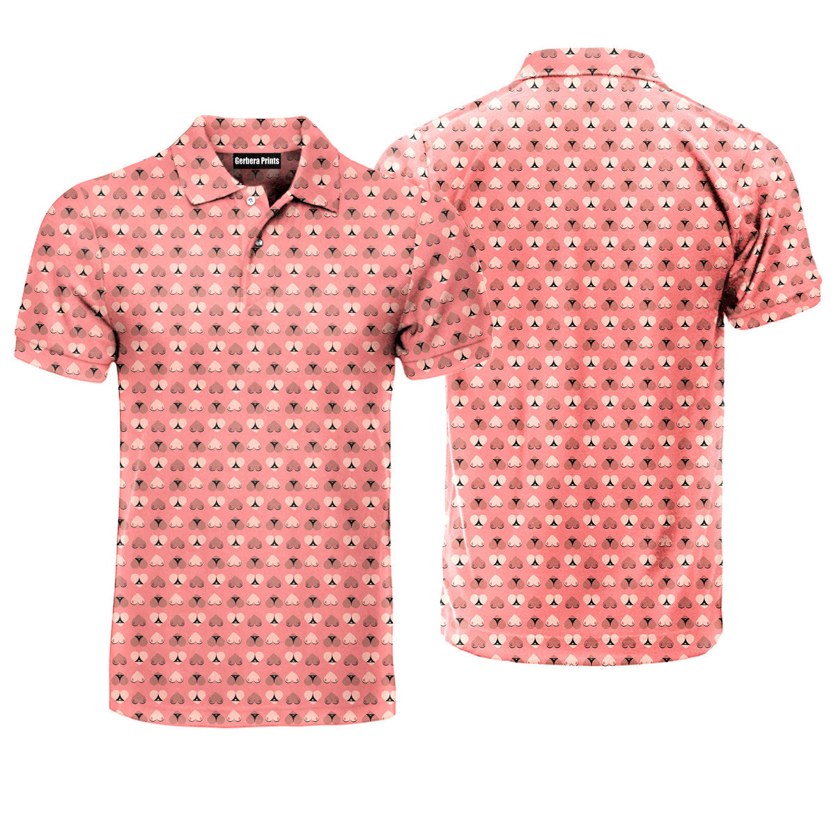 Heart Hip - Funny Golf Polo Shirt-Polo Shirt For Men-Gerbera Prints