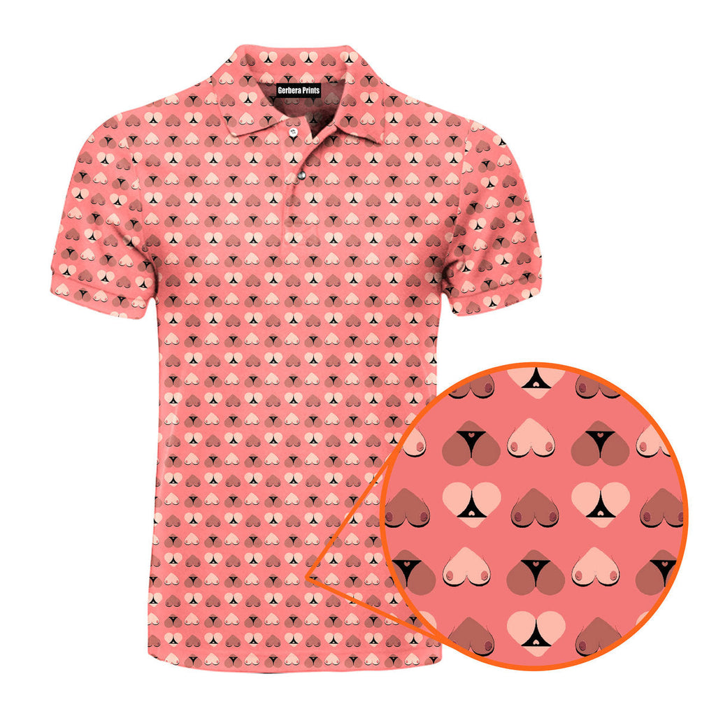 Heart Hip - Funny Golf Polo Shirt-Polo Shirt For Men-Gerbera Prints