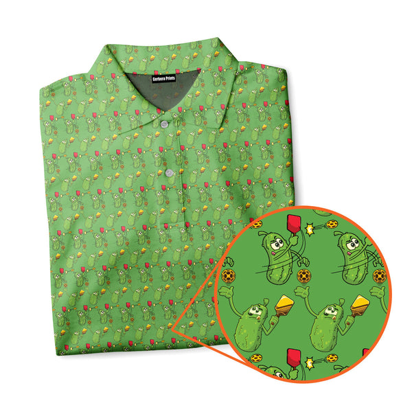 Picklesgreen Pickleball Big Dill Polo Shirt For Men