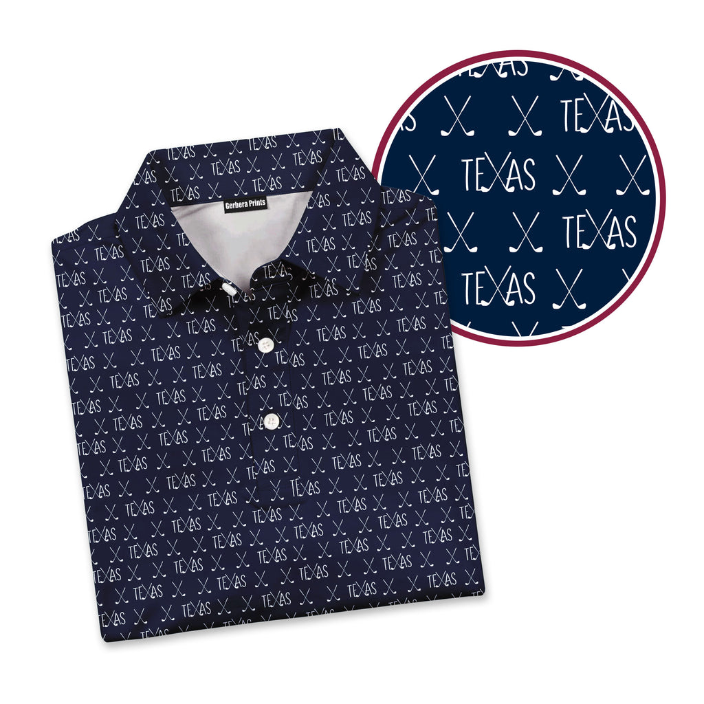 Texas Wedge - Golf Polo Shirt-Polo Shirt For Men-Gerbera Prints