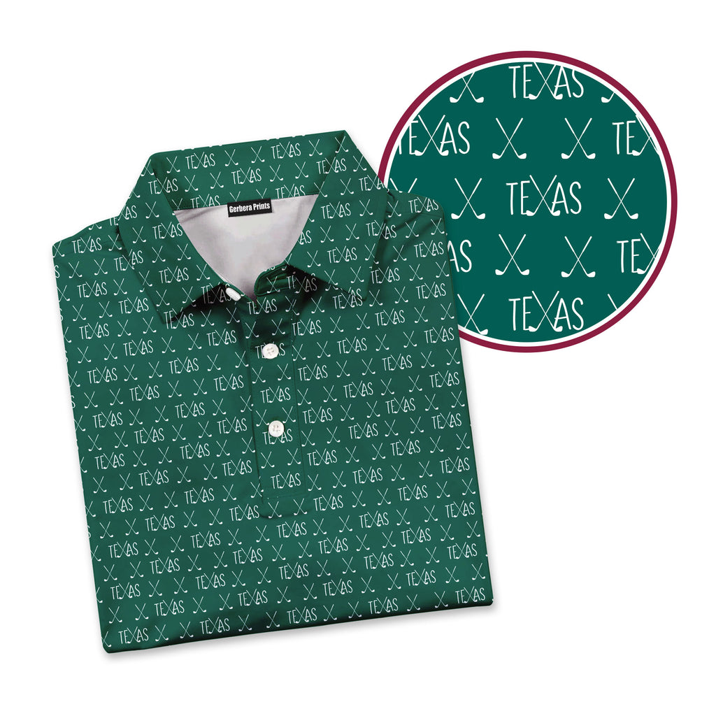 Texas Wedge - Golf Polo Shirt-Polo Shirt For Men-Gerbera Prints