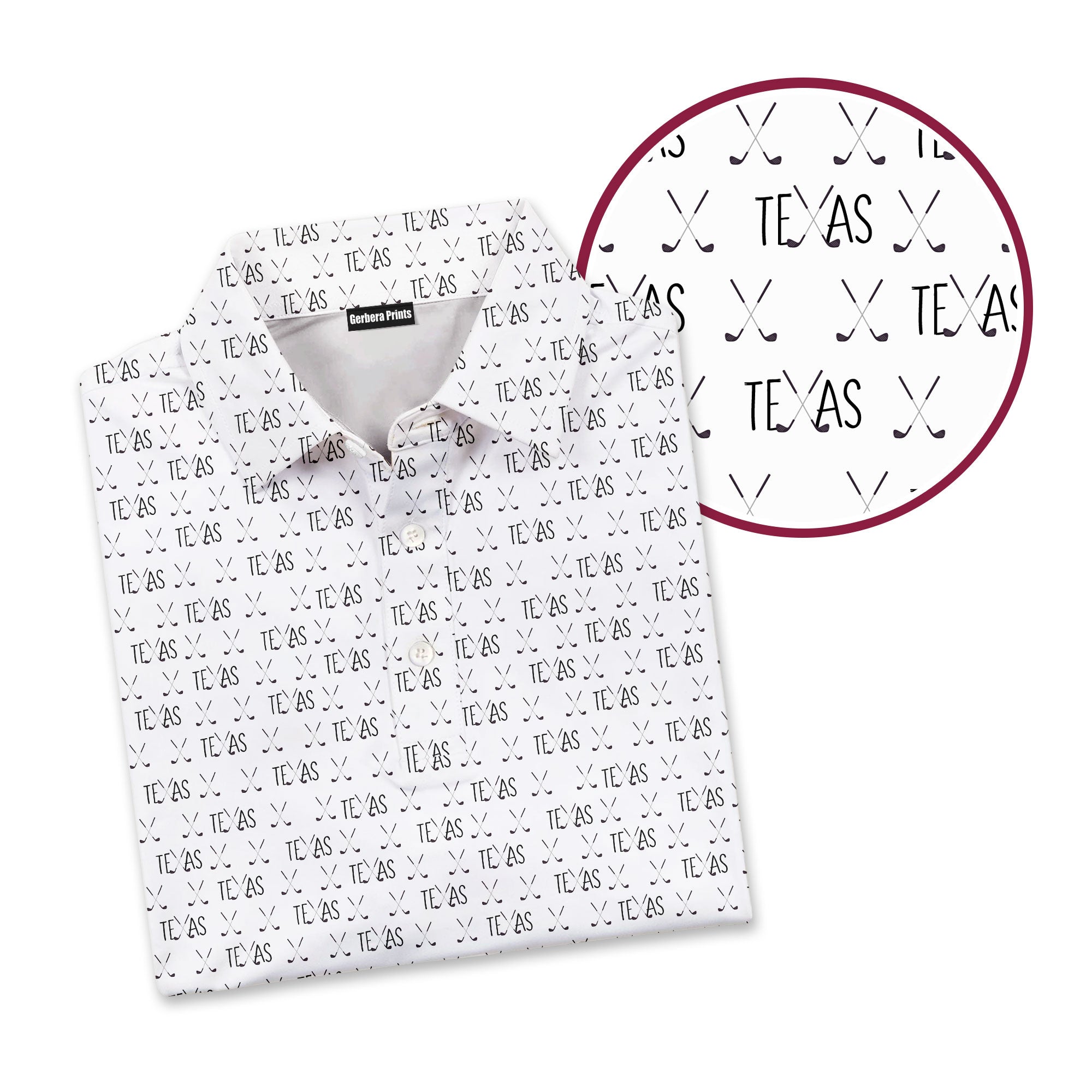 Texas Wedge - Golf Polo Shirt-Polo Shirt For Men-Gerbera Prints