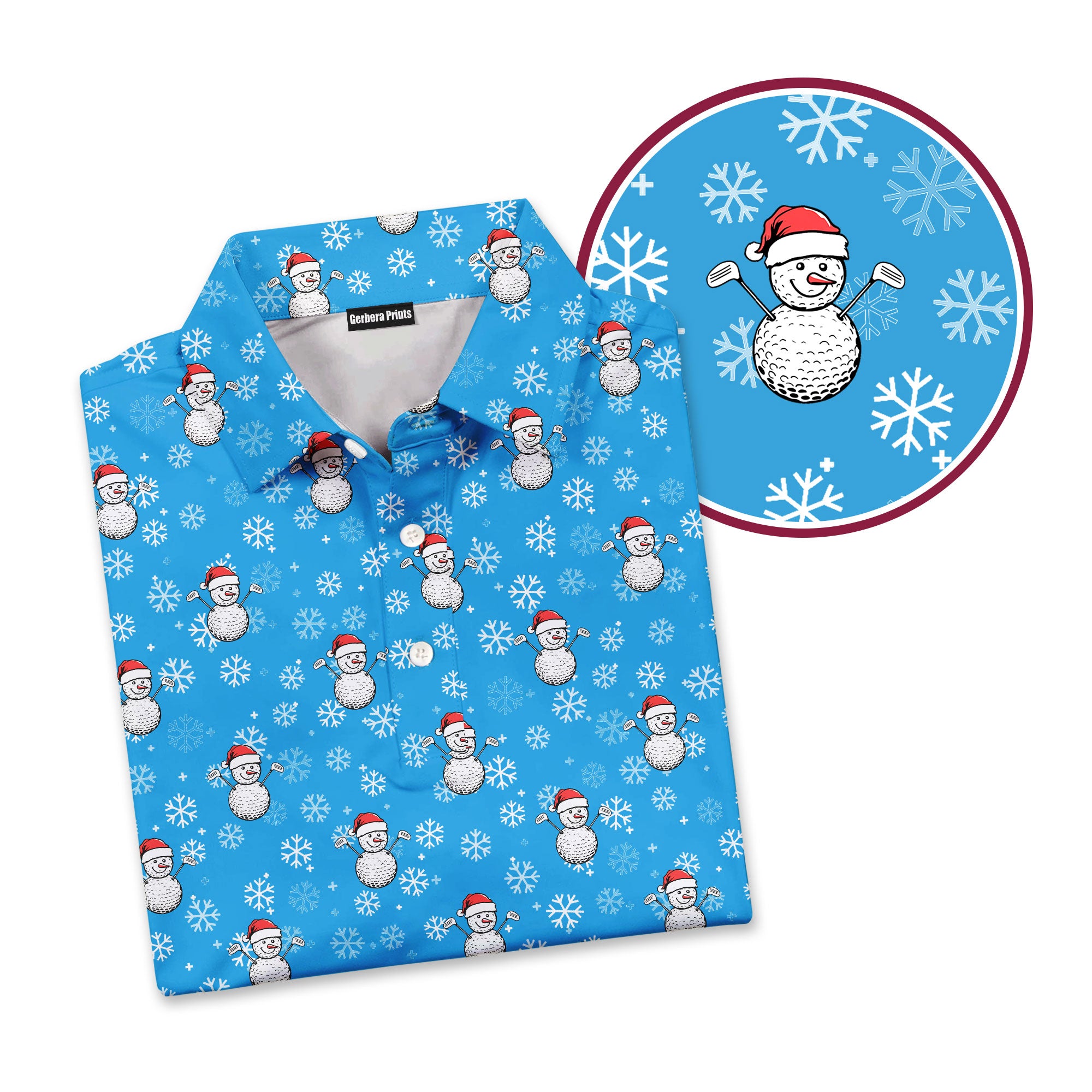 Snowman Golf - Golf Polo Shirt-Polo Shirt For Men-Gerbera Prints