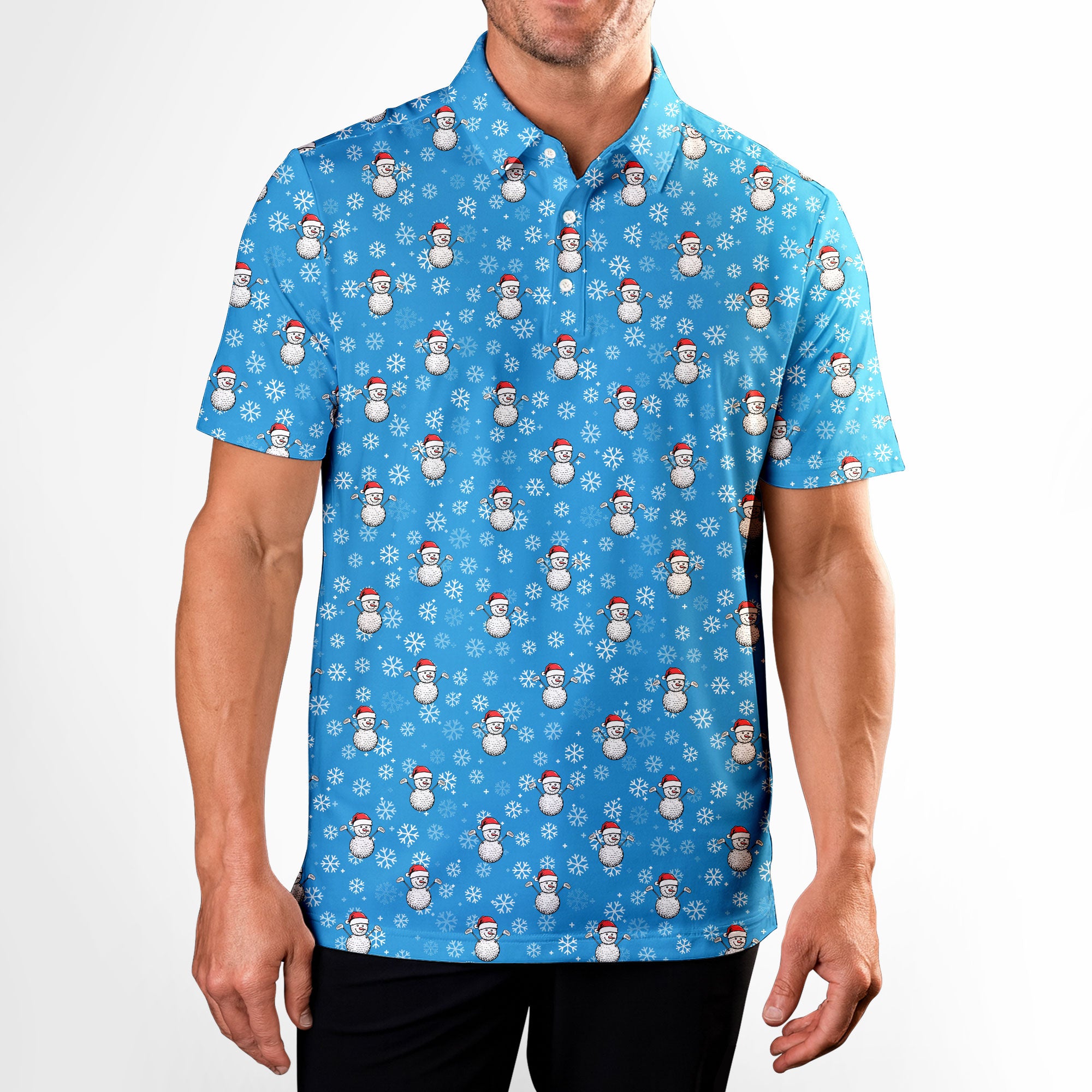 Snowman Golf - Golf Polo Shirt-Polo Shirt For Men-Gerbera Prints