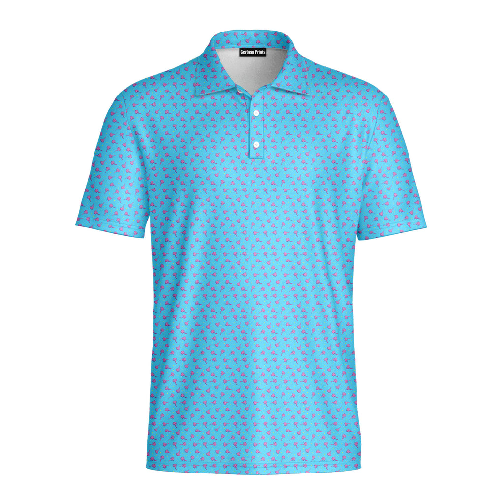 Breezy Swing Mastering Golf - Golf Polo Shirt-Polo Shirt For Men-Gerbera Prints