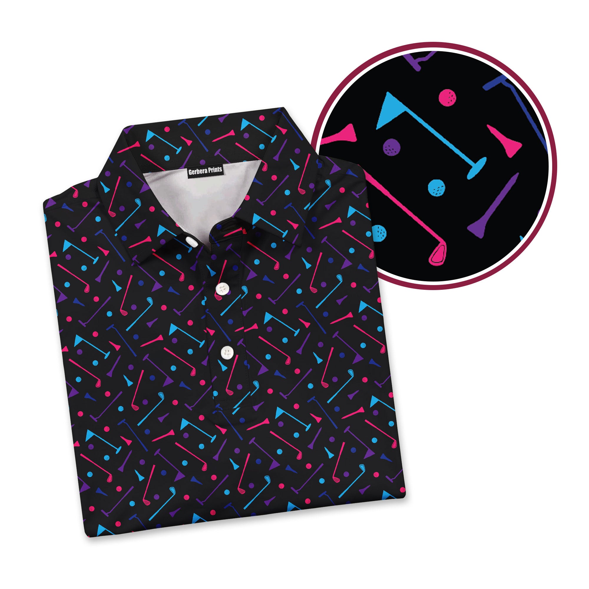 Dings Golf - Golf Polo Shirt-Polo Shirt For Men-Gerbera Prints