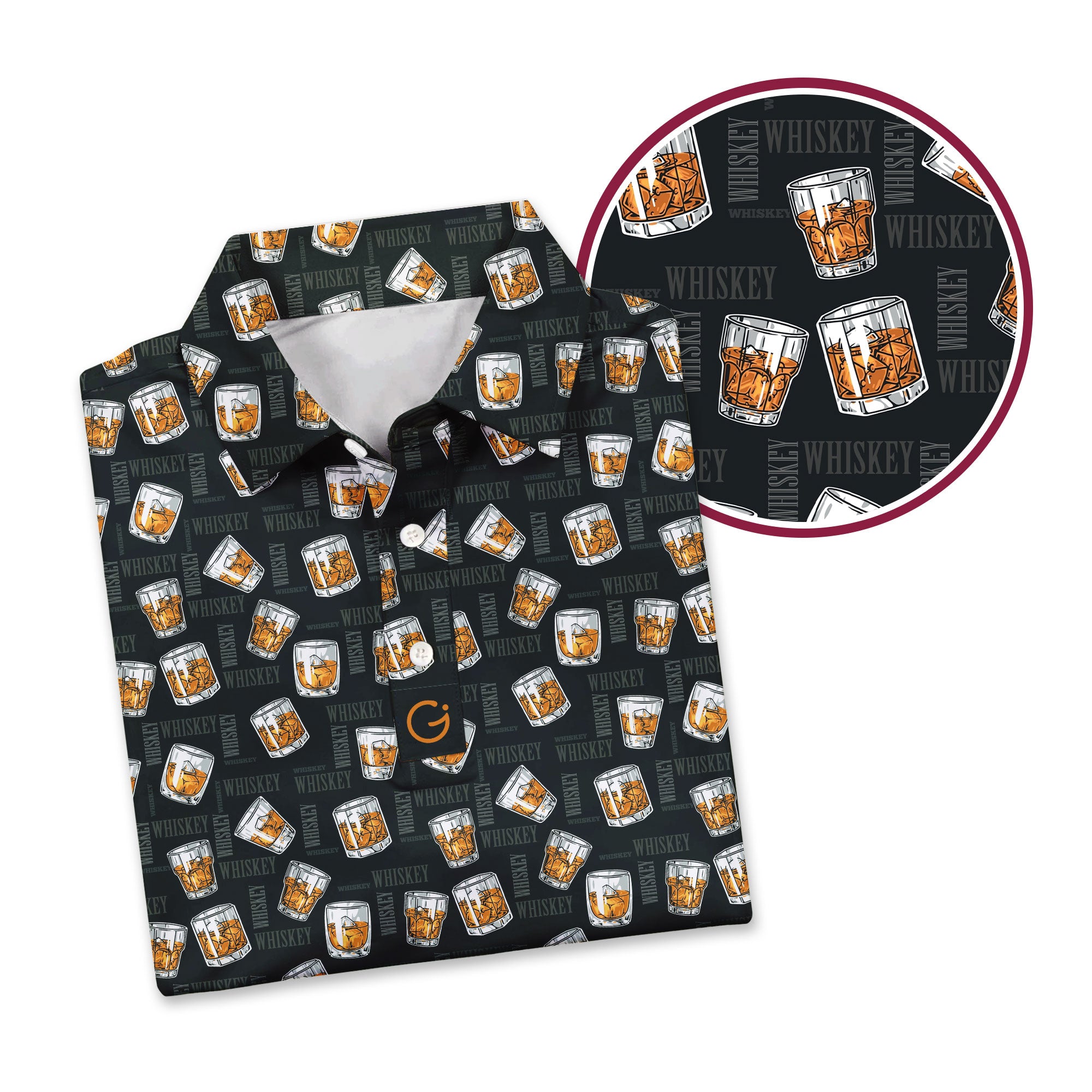 19th Hole Whiskey Glasses - Golf Polo Shirt