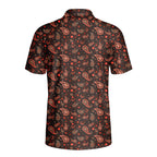 Brown Paisley - Golf Polo Shirt-Polo Shirt For Men-Gerbera Prints
