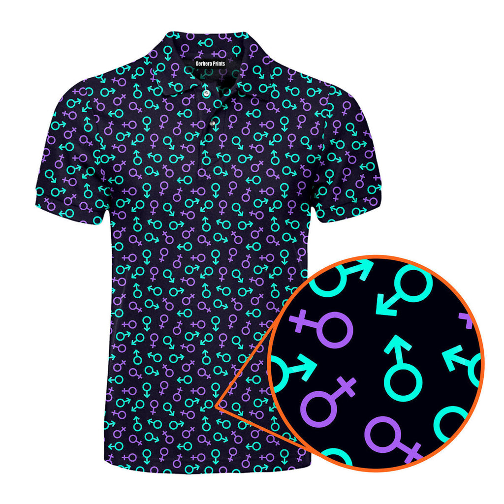 Gender Neon - Funny Golf Polo Shirt-Polo Shirt For Men-Gerbera Prints