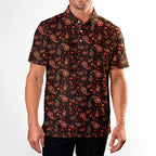 Brown Paisley - Golf Polo Shirt-Polo Shirt For Men-Gerbera Prints