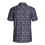 Navy Paisley - Golf Polo Shirt-Polo Shirt For Men-Gerbera Prints