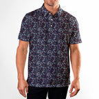Navy Paisley - Golf Polo Shirt-Polo Shirt For Men-Gerbera Prints