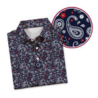 Navy Paisley - Golf Polo Shirt