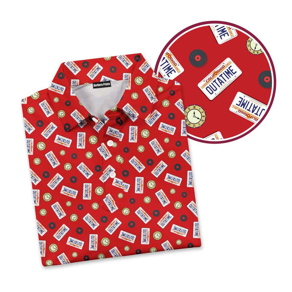 Outatime Back to The Future - Golf Polo Shirt-Polo Shirt For Men-Gerbera Prints