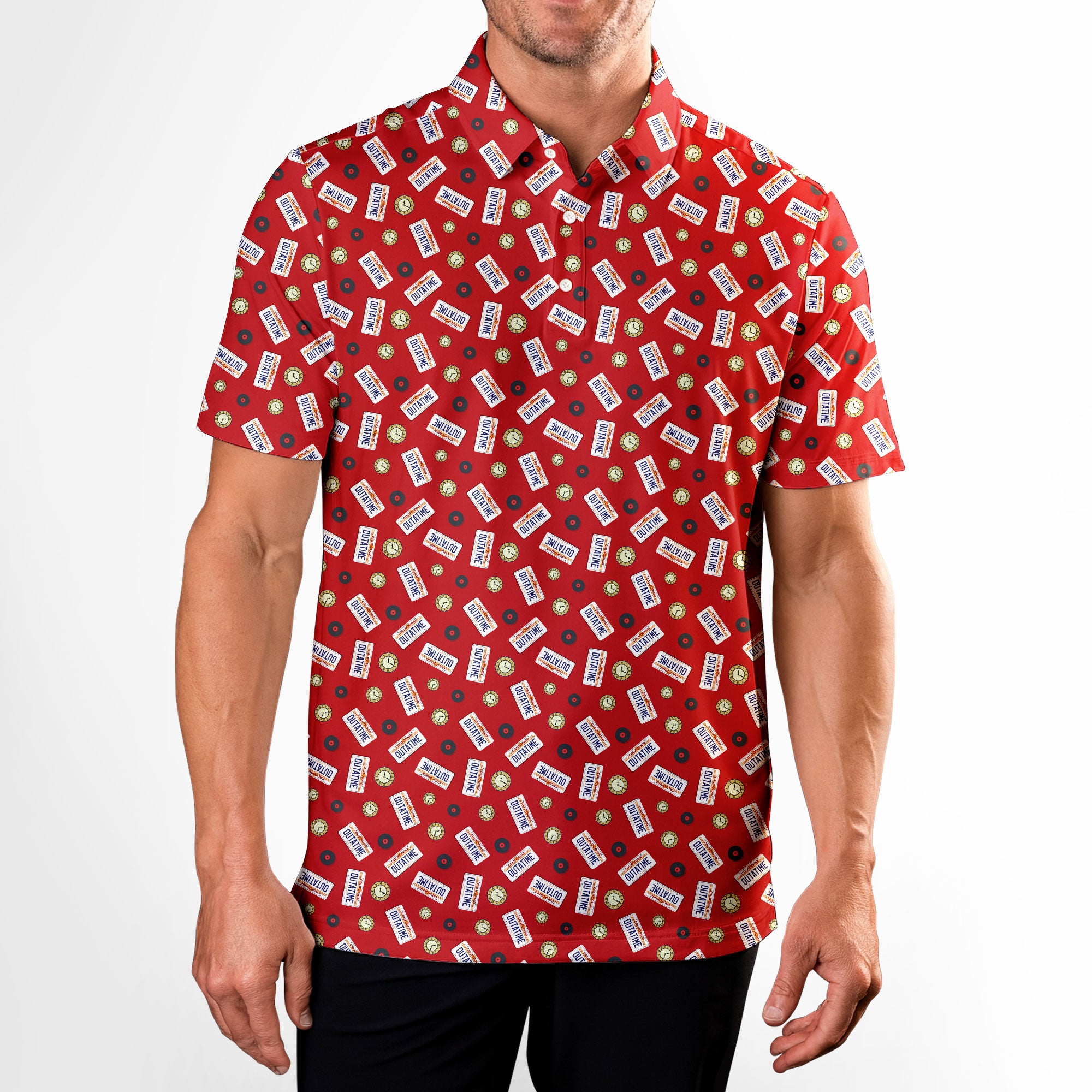 Outatime Back to The Future - Golf Polo Shirt-Polo Shirt For Men-Gerbera Prints