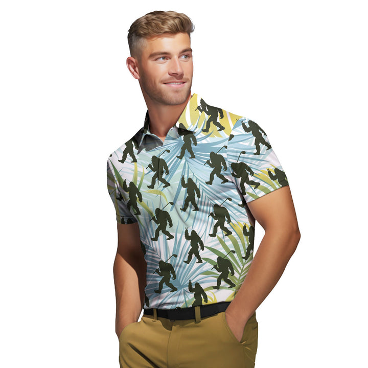 Bigfoot Sasquatch Golf Shirt Golf Club Funny - Golf Polo Shirt 