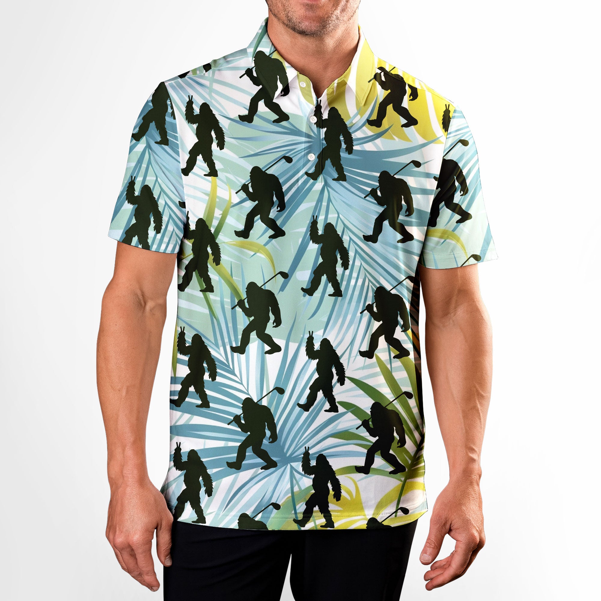 Bigfoot Sasquatch Golf Shirt Golf Club Funny - Golf Polo Shirt