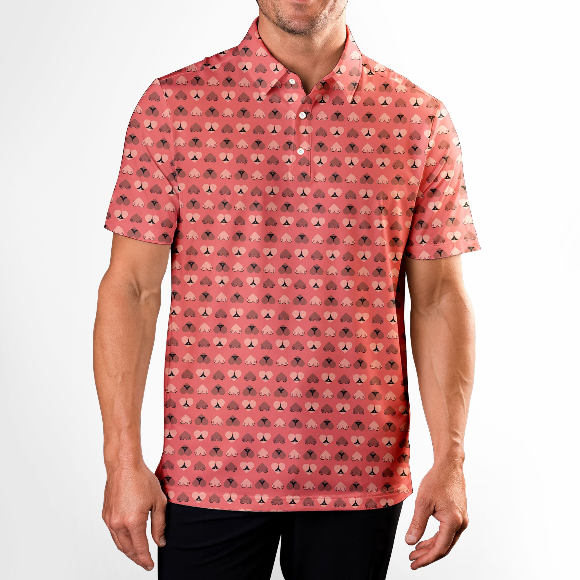 Heart Hip - Funny Golf Polo Shirt-Polo Shirt For Men-Gerbera Prints