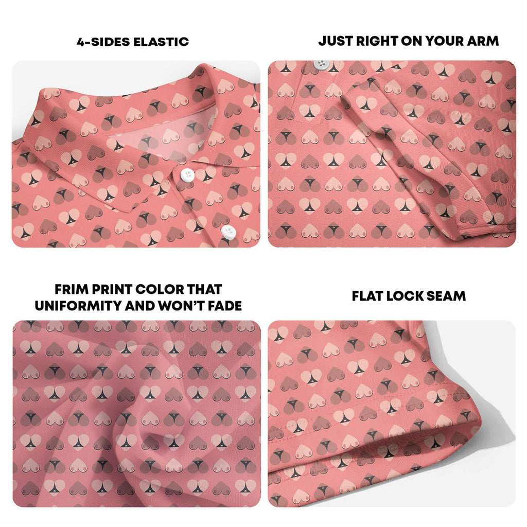 Heart Hip - Funny Golf Polo Shirt-Polo Shirt For Men-Gerbera Prints