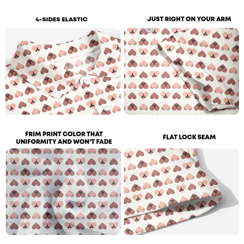 Heart Hip - Funny Golf Polo Shirt-Polo Shirt For Men-Gerbera Prints