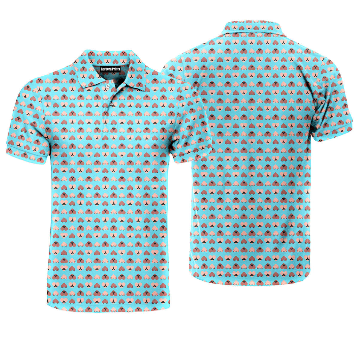 Heart Hip - Funny Golf Polo Shirt-Polo Shirt For Men-Gerbera Prints