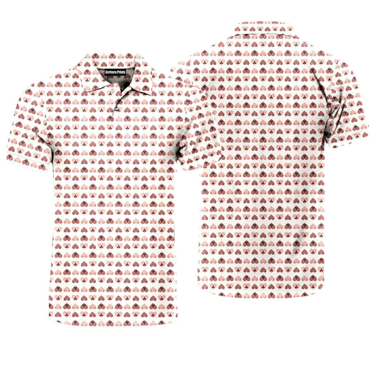 Heart Hip - Funny Golf Polo Shirt-Polo Shirt For Men-Gerbera Prints