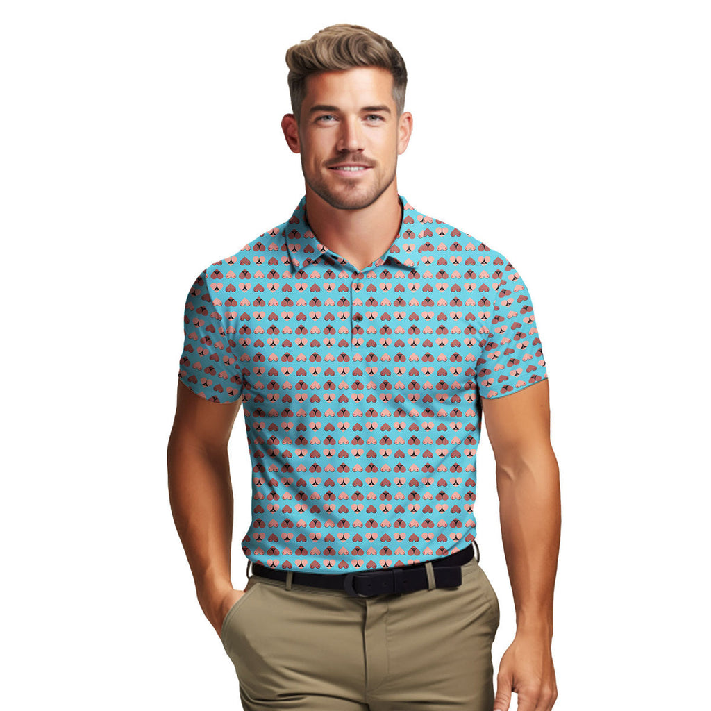 Heart Hip - Funny Golf Polo Shirt-Polo Shirt For Men-Gerbera Prints