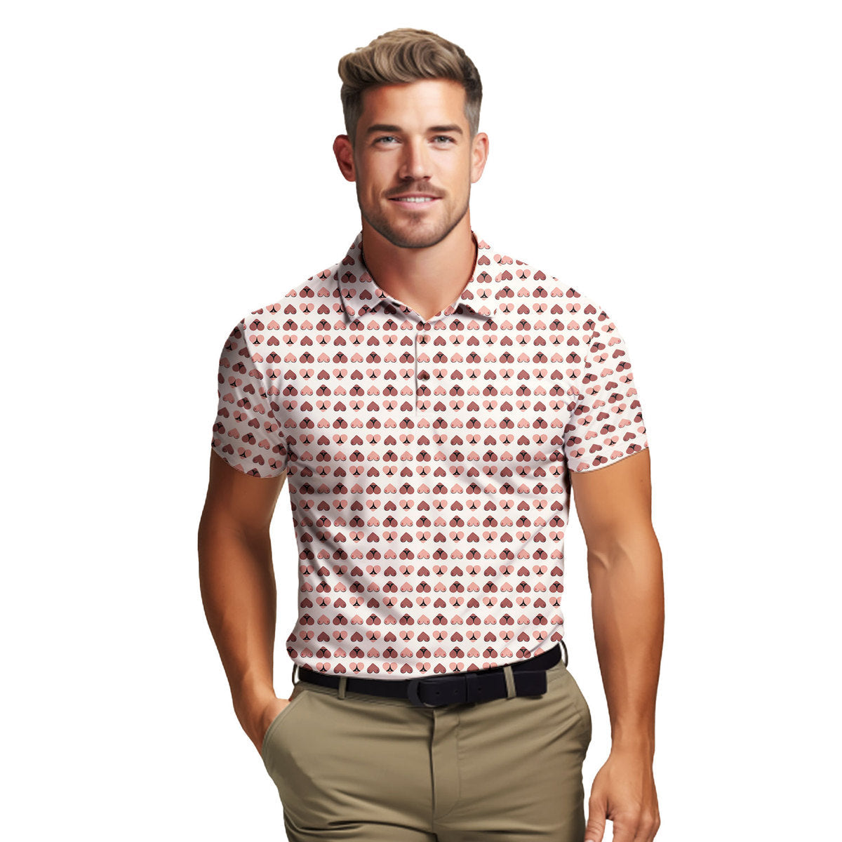 Heart Hip - Funny Golf Polo Shirt-Polo Shirt For Men-Gerbera Prints