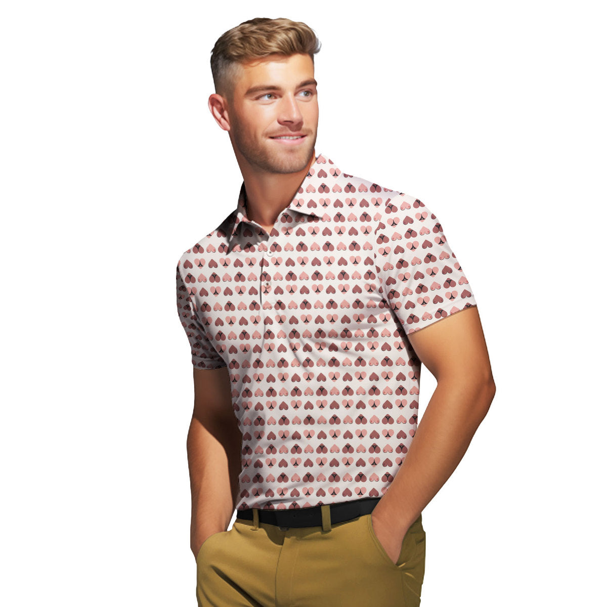 Heart Hip - Funny Golf Polo Shirt-Polo Shirt For Men-Gerbera Prints