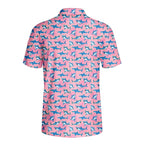 The Pink Sharks - Golf Polo Shirt-Polo Shirt For Men-Gerbera Prints