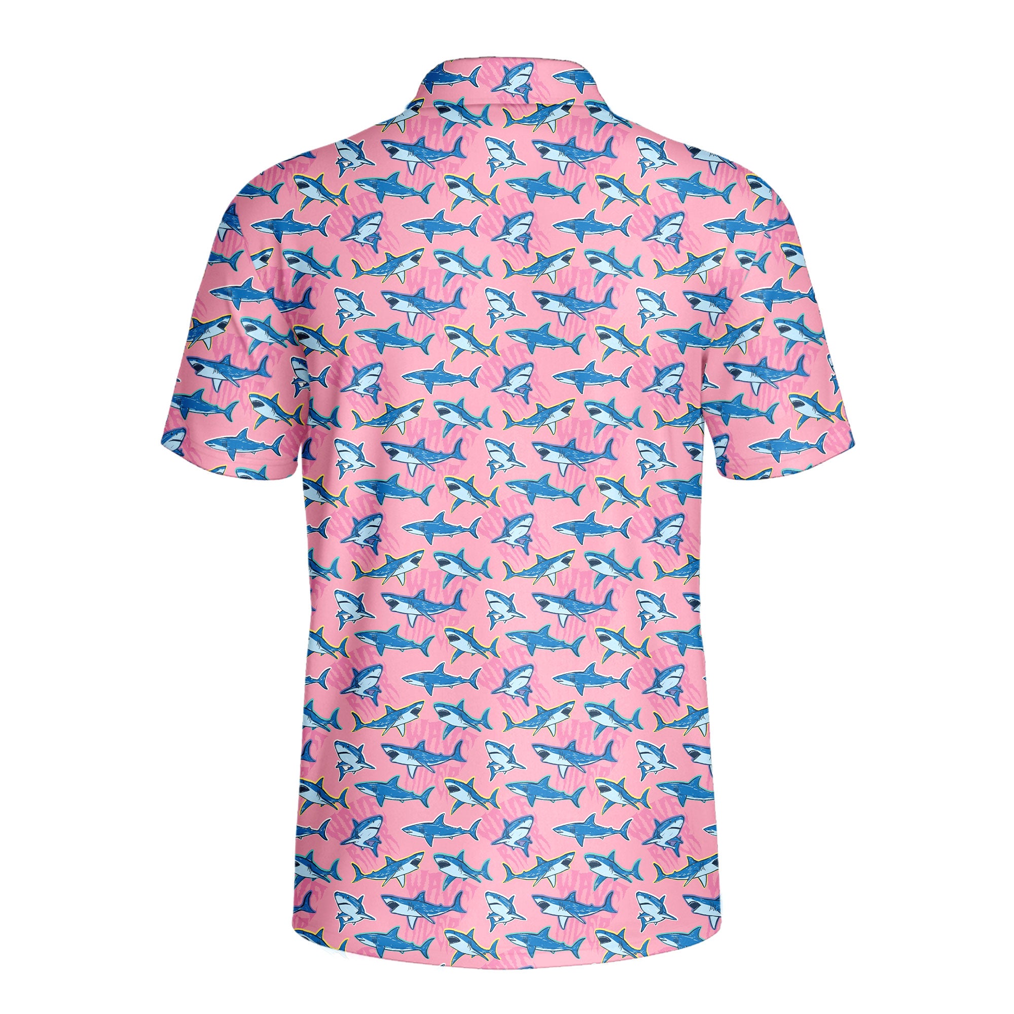 The Pink Sharks - Golf Polo Shirt-Polo Shirt For Men-Gerbera Prints