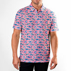 The Pink Sharks - Golf Polo Shirt-Polo Shirt For Men-Gerbera Prints