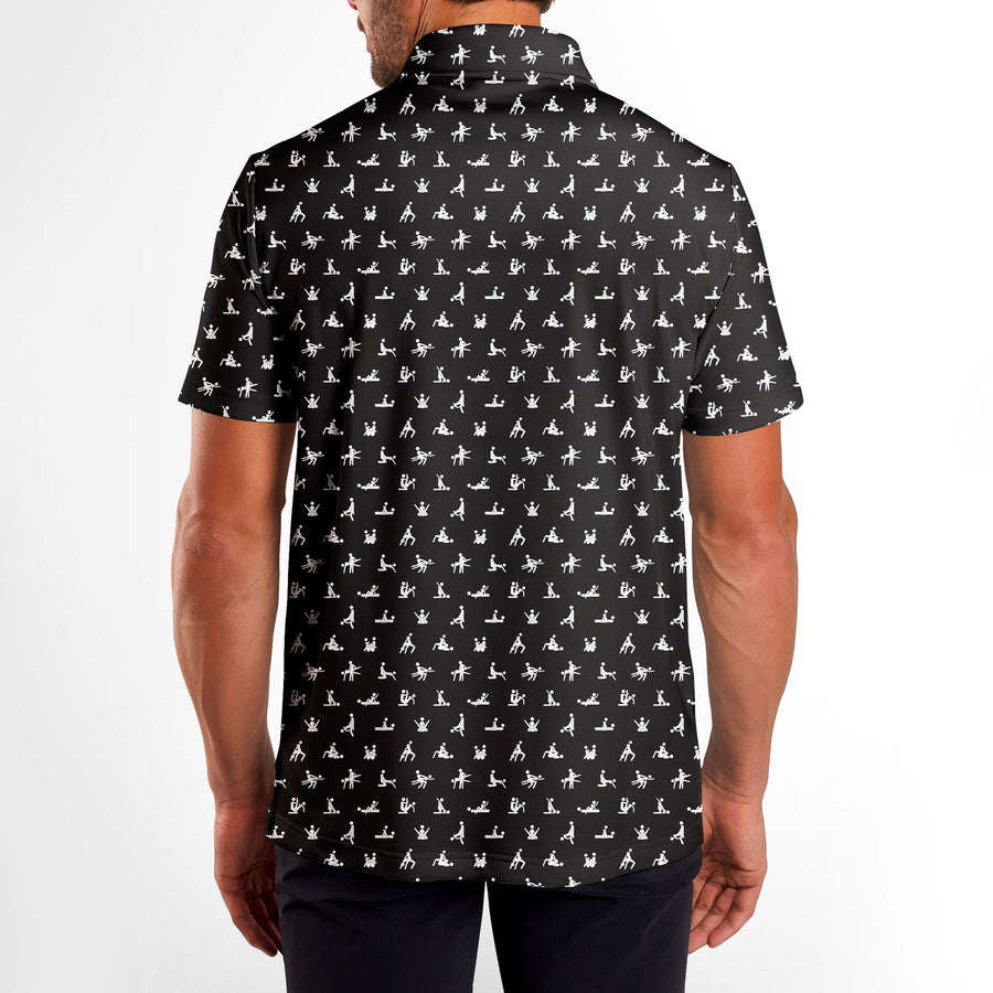 Back preview of Stick Figure S-e-x Ed - Funny Golf Polo Shirt with your team and number