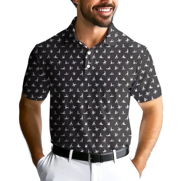 Stick Figure - Funny Golf Polo Shirt Premium