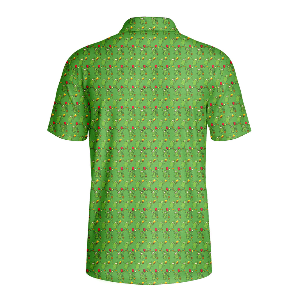 Picklesgreen Pickleball Big Dill - Golf Polo Shirt-Polo Shirt For Men-Gerbera Prints