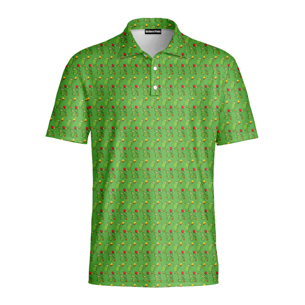 Picklesgreen Pickleball Big Dill - Golf Polo Shirt-Polo Shirt For Men-Gerbera Prints