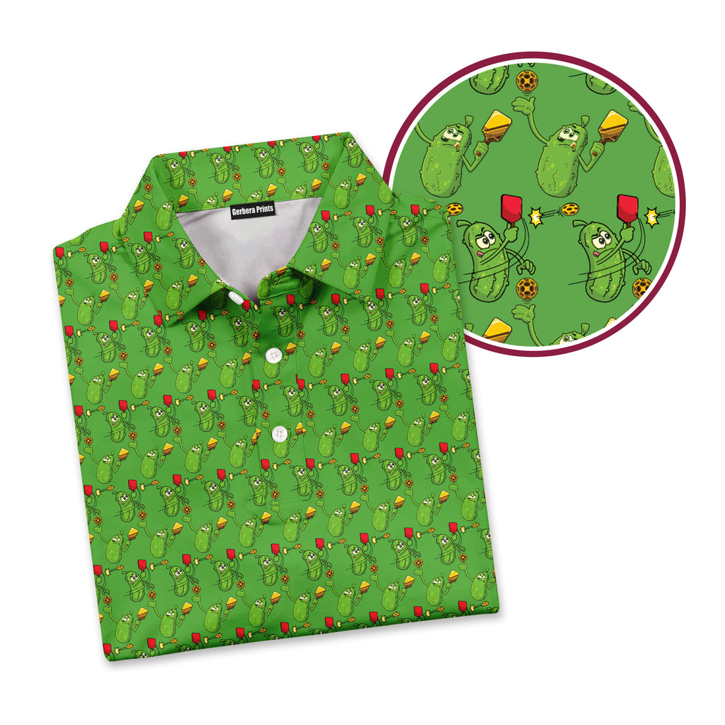 Picklesgreen Pickleball Big Dill - Golf Polo Shirt-Polo Shirt For Men-Gerbera Prints