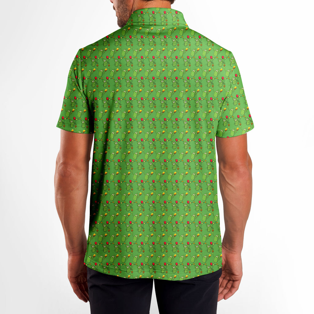 Picklesgreen Pickleball Big Dill - Golf Polo Shirt-Polo Shirt For Men-Gerbera Prints