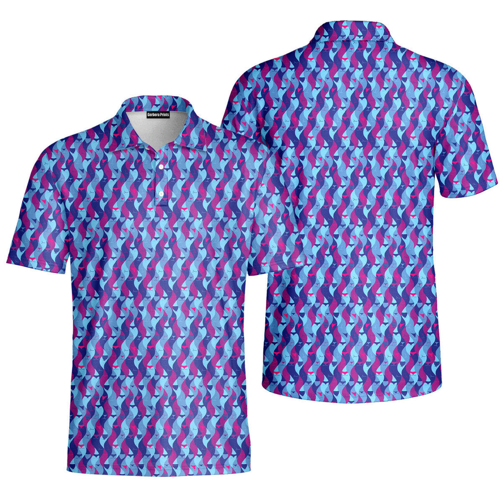 Cheek Peek-Polo Shirt For Men-Gerbera Prints