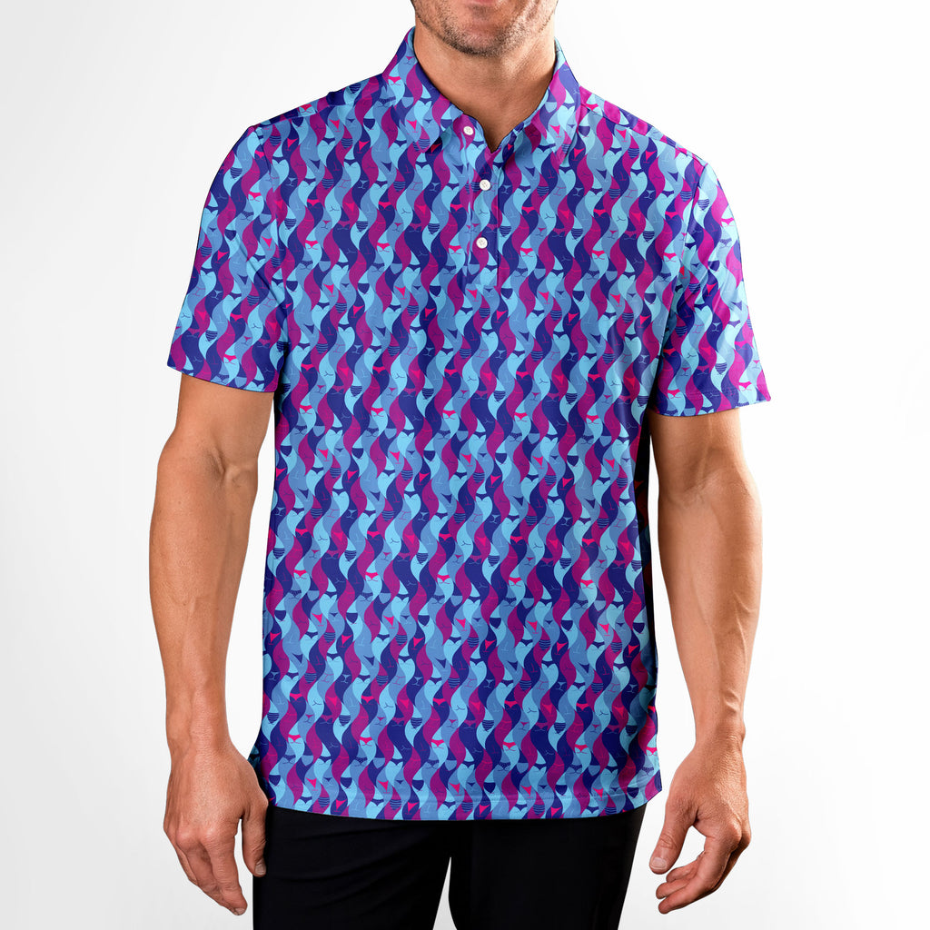 Cheek Peek-Polo Shirt For Men-Gerbera Prints
