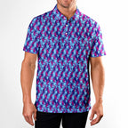 Cheek Peek-Polo Shirt For Men-Gerbera Prints