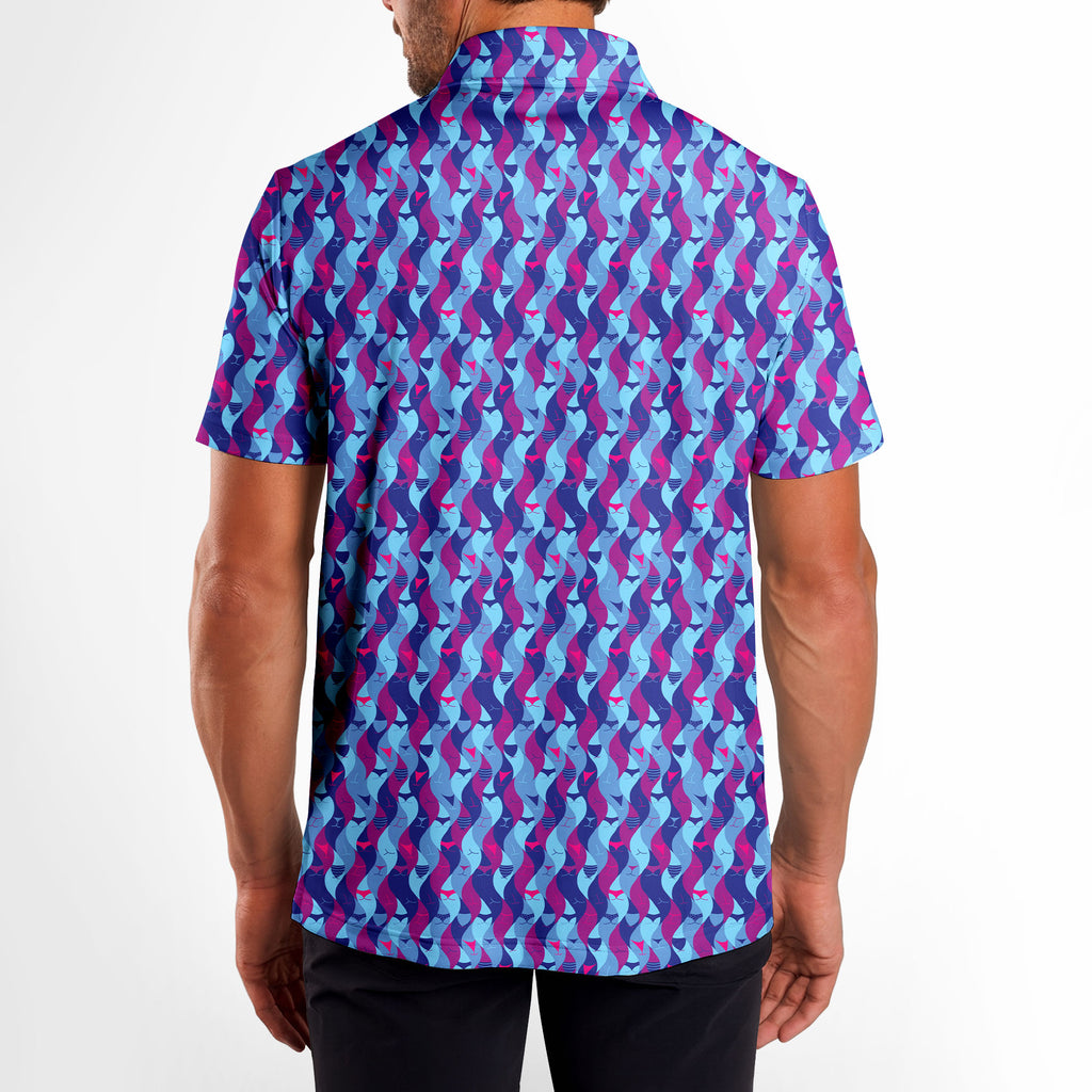 Cheek Peek-Polo Shirt For Men-Gerbera Prints