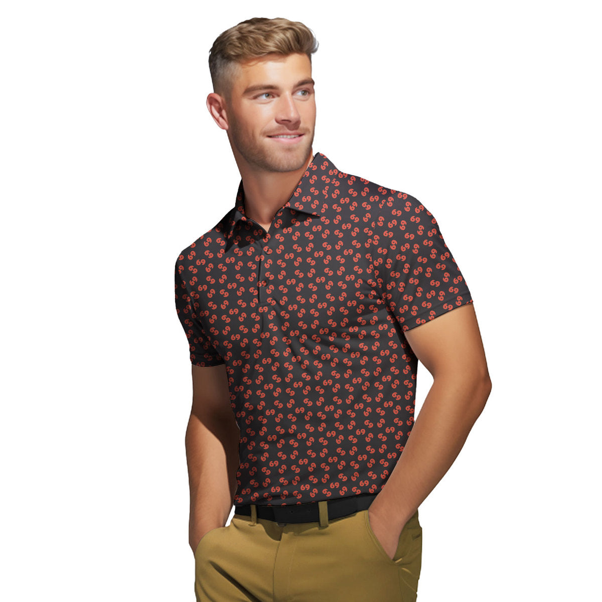 69 Number Black - Funny Golf Polo 